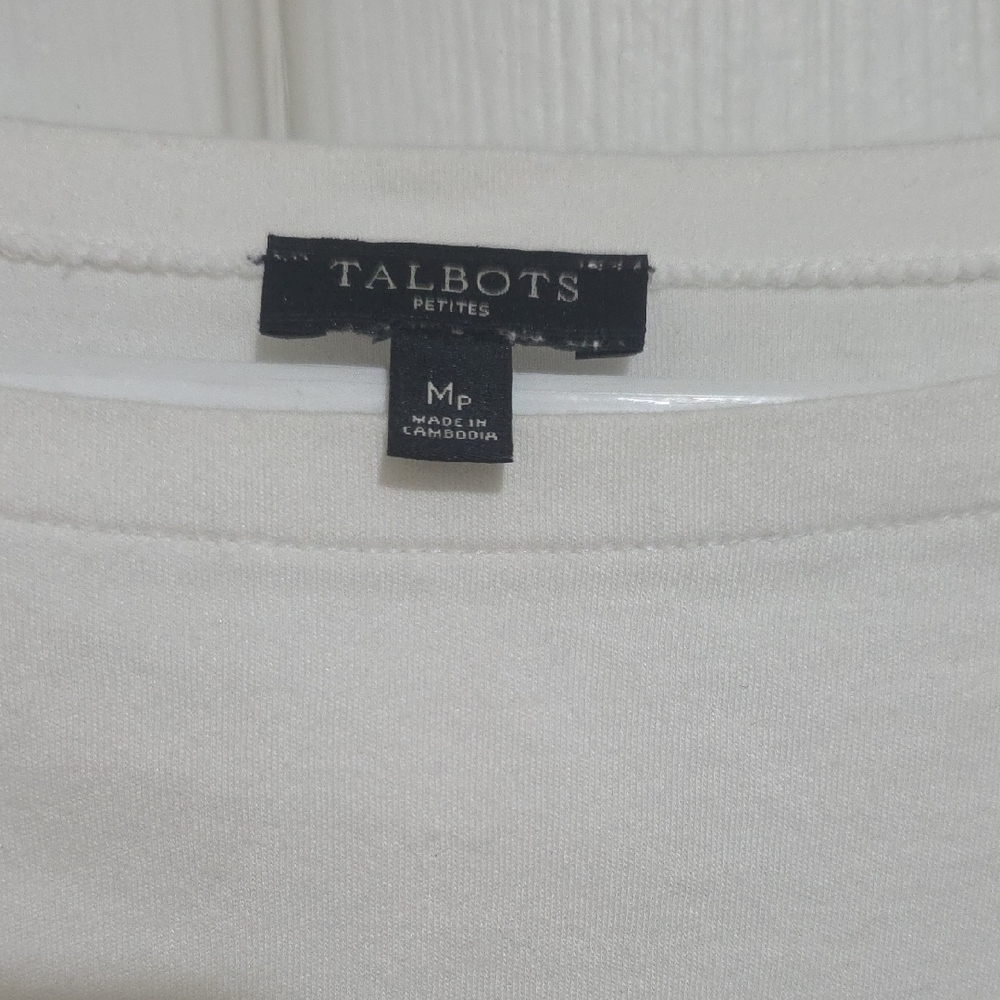 Talbots White Boatneck Long Sleeve Top - Picture 2 of 4